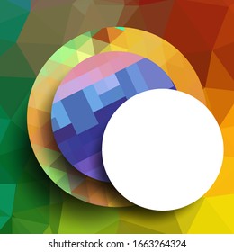 Geometric frame from circles, geometric design, abstract background modern futuristic graphic with stripes, design, mosaic, bright poster, banner  vector
