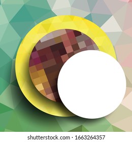 Geometric frame from circles, geometric design, abstract background modern futuristic graphic with stripes, design, mosaic, bright poster, banner  vector