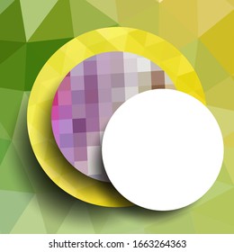 Geometric frame from circles, geometric design, abstract background modern futuristic graphic with stripes, design, mosaic, bright poster, banner  vector