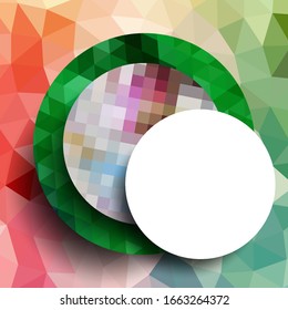 Geometric frame from circles, geometric design, abstract background modern futuristic graphic with stripes, design, mosaic, bright poster, banner  vector