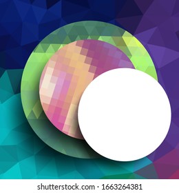 Geometric frame from circles, geometric design, abstract background modern futuristic graphic with stripes, design, mosaic, bright poster, banner  vector