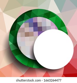 Geometric frame from circles, geometric design, abstract background modern futuristic graphic with stripes, design, mosaic, bright poster, banner  vector