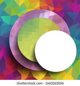 Geometric frame from circles, geometric design, abstract background modern futuristic graphic with stripes, design, mosaic, bright poster, banner  vector