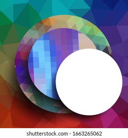 Geometric frame from circles, geometric design, abstract background modern futuristic graphic with stripes, design, mosaic, bright poster, banner  vector