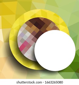 Geometric frame from circles, geometric design, abstract background modern futuristic graphic with stripes, design, mosaic, bright poster, banner  vector
