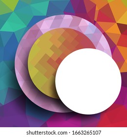 Geometric frame from circles, geometric design, abstract background modern futuristic graphic with stripes, design, mosaic, bright poster, banner  vector