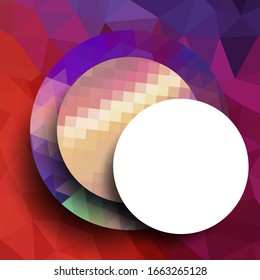 Geometric frame from circles, geometric design, abstract background modern futuristic graphic with stripes, design, mosaic, bright poster, banner  vector