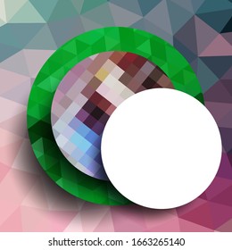 Geometric frame from circles, geometric design, abstract background modern futuristic graphic with stripes, design, mosaic, bright poster, banner  vector