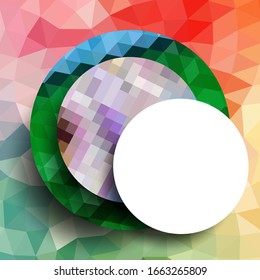 Geometric frame from circles, geometric design, abstract background modern futuristic graphic with stripes, design, mosaic, bright poster, banner  vector