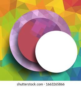 Geometric frame from circles, geometric design, abstract background modern futuristic graphic with stripes, design, mosaic, bright poster, banner  vector