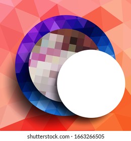 Geometric frame from circles, geometric design, abstract background modern futuristic graphic with stripes, design, mosaic, bright poster, banner  vector