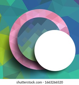 Geometric frame from circles, geometric design, abstract background modern futuristic graphic with stripes, design, mosaic, bright poster, banner  vector