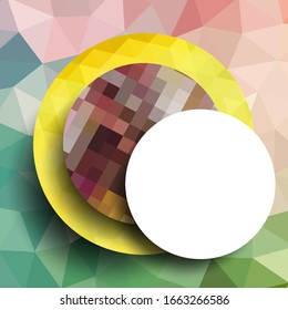 Geometric frame from circles, geometric design, abstract background modern futuristic graphic with stripes, design, mosaic, bright poster, banner  vector