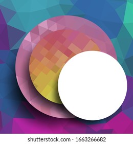 Geometric frame from circles, geometric design, abstract background modern futuristic graphic with stripes, design, mosaic, bright poster, banner  vector