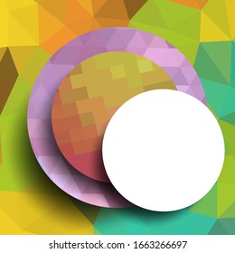 Geometric frame from circles, geometric design, abstract background modern futuristic graphic with stripes, design, mosaic, bright poster, banner  vector