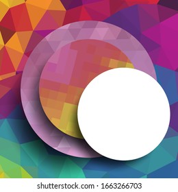 Geometric frame from circles, geometric design, abstract background modern futuristic graphic with stripes, design, mosaic, bright poster, banner  vector