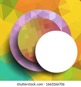 Geometric frame from circles, geometric design, abstract background modern futuristic graphic with stripes, design, mosaic, bright poster, banner  vector