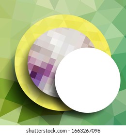 Geometric frame from circles, geometric design, abstract background modern futuristic graphic with stripes, design, mosaic, bright poster, banner  vector