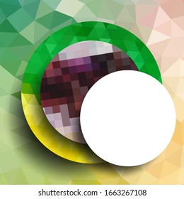 Geometric frame from circles, geometric design, abstract background modern futuristic graphic with stripes, design, mosaic, bright poster, banner  vector