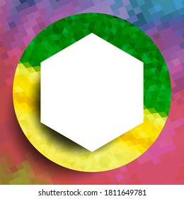Geometric frame from circles, geometric design, abstract background modern futuristic graphic with stripes, design, mosaic, bright poster, banner vector