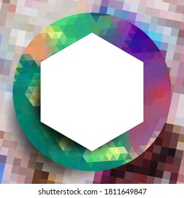 Geometric frame from circles, geometric design, abstract background modern futuristic graphic with stripes, design, mosaic, bright poster, banner vector