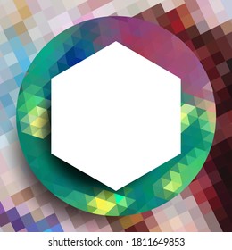 Geometric frame from circles, geometric design, abstract background modern futuristic graphic with stripes, design, mosaic, bright poster, banner vector
