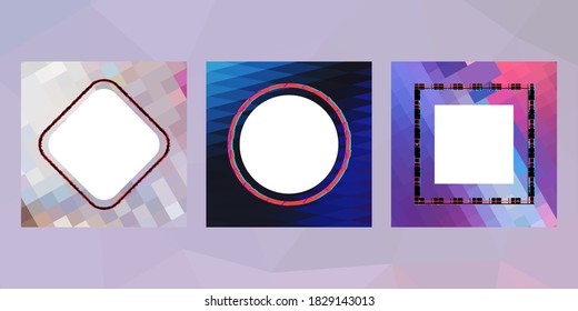 Marco geométrico a partir de círculos, diseño geométrico, fondo abstracto gráfico futurista moderno con rayas, diseño, mosaico, afiche brillante, vector de banner