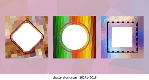 Geometric frame from circles, geometric design, abstract background modern futuristic graphic with stripes, design, mosaic, bright poster, banner  vector