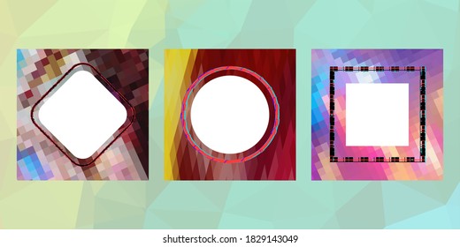 Geometric frame from circles, geometric design, abstract background modern futuristic graphic with stripes, design, mosaic, bright poster, banner  vector