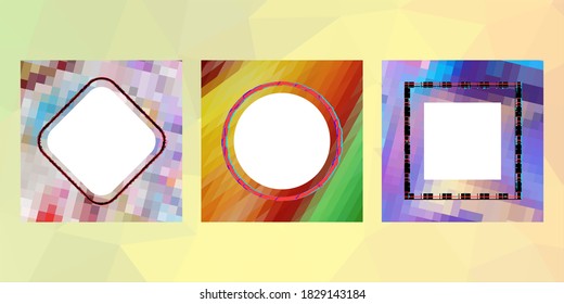 Geometric frame from circles, geometric design, abstract background modern futuristic graphic with stripes, design, mosaic, bright poster, banner  vector
