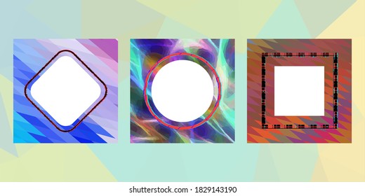 Geometric frame from circles, geometric design, abstract background modern futuristic graphic with stripes, design, mosaic, bright poster, banner  vector