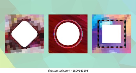 Geometric frame from circles, geometric design, abstract background modern futuristic graphic with stripes, design, mosaic, bright poster, banner  vector