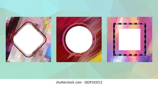 Geometric frame from circles, geometric design, abstract background modern futuristic graphic with stripes, design, mosaic, bright poster, banner  vector