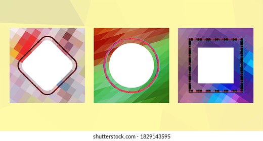 Geometric frame from circles, geometric design, abstract background modern futuristic graphic with stripes, design, mosaic, bright poster, banner  vector