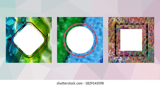Marco geométrico a partir de círculos, diseño geométrico, fondo abstracto gráfico futurista moderno con rayas, diseño, mosaico, afiche brillante, vector de banner