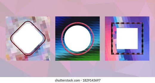 Geometric frame from circles, geometric design, abstract background modern futuristic graphic with stripes, design, mosaic, bright poster, banner  vector