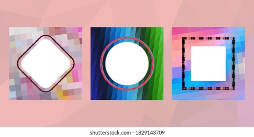 Geometric frame from circles, geometric design, abstract background modern futuristic graphic with stripes, design, mosaic, bright poster, banner  vector