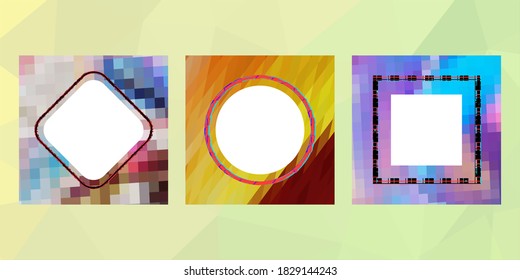 Geometric frame from circles, geometric design, abstract background modern futuristic graphic with stripes, design, mosaic, bright poster, banner  vector