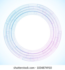 Geometric frame from circles, vector abstract background, wallpaper