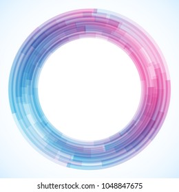 Geometric frame from circles, vector abstract background, wallpaper