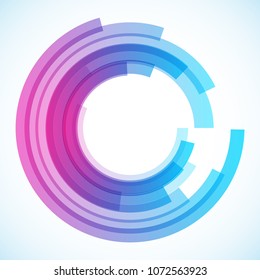 Geometric frame from circles, vector abstract background, wallpaper 