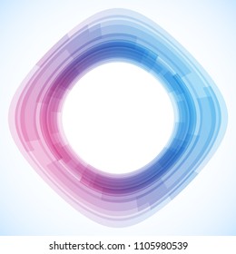 Geometric frame from circles, vector abstract background, wallpaper