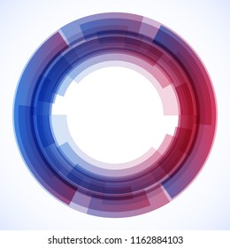 Geometric frame from circles, vector abstract background, wallpaper