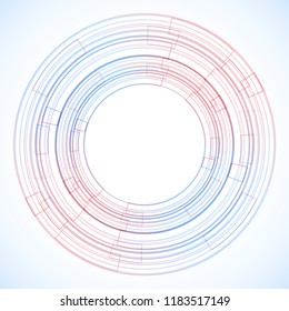 Geometric frame from circles, vector abstract background, wallpaper