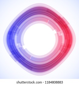 Geometric frame from circles, vector abstract background, wallpaper