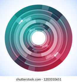 Geometric frame from circles, vector abstract background, wallpaper 