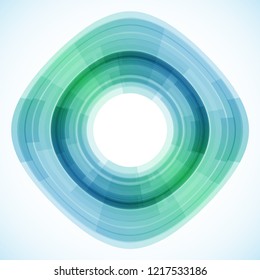 Geometric frame from circles, vector abstract background, wallpaper