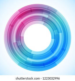 Geometric frame from circles, vector abstract background, wallpaper