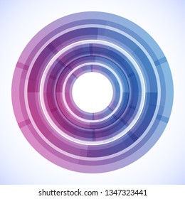 Geometric frame from circles, vector abstract background, wallpaper