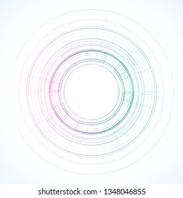 Geometric frame from circles, vector abstract background, wallpaper